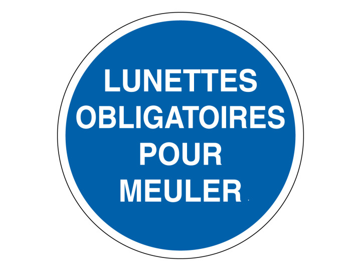 Obligation  M312  Lunettes pour meuler  Panneau Signalétique Norme ISO7010