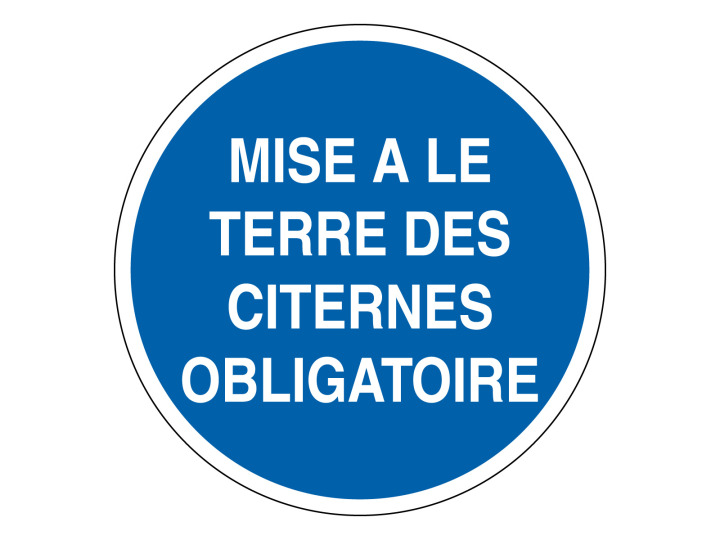 Obligation  M314  Mise à terre citernes  Panneau Signalétique Norme ISO7010