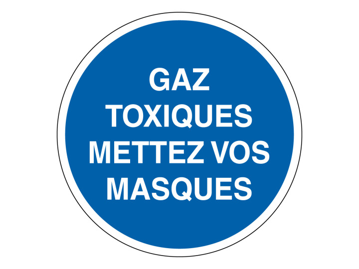 Obligation  M316  Gaz Toxiques mettez vos masques  Panneau Signalétique Norme ISO7010