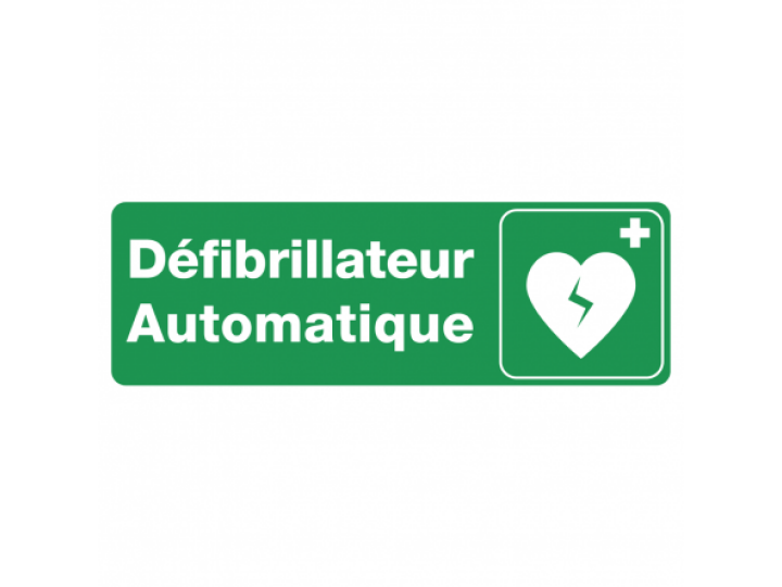 Panneau DAE Défibrillateur Automatisé Externe  Signalétique TROLASE 15 x 5 cm